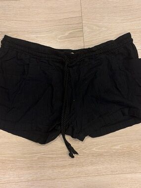Lagaci Black Athletic Drawstring Shorts